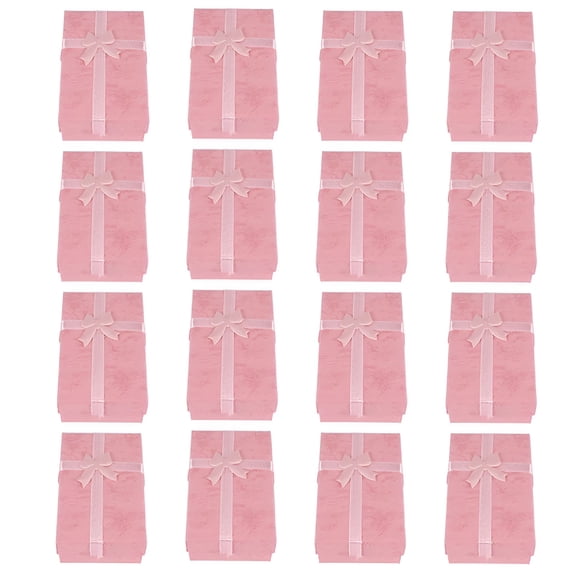 CCOCC 16pcs Paper Jewelry Gift Boxes for Jewelry Display - Rings, Small Watches, Necklaces, Earrings, Bracelet Packaging Box (Pink)