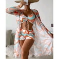 thumbnail image 1 of Traje De Baño De 3 Piezas, Correas Ajustables Bikini De 3 Piezas De Manga Larga Para Cubrir Inalámbrico Para Fiesta De Natación ANGGREK Naranja M, 1 of 5