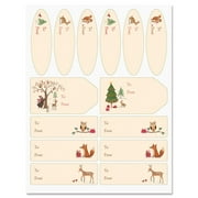 Current Christmas Woods Gift Wrap Labels - Set of 42 Gift Labels, 3 Shapes and Sizes