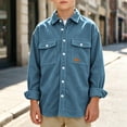 thumbnail image 5 of Xdegoge Toddler Boys Corduroy Button Down Shirts Long Sleeve Casual Shacket Jackets with Chest Pockets Fall Winter Outerwear Tops, Size 4T, 5 of 7