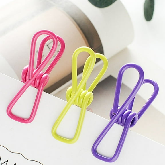 MLINS 50pcs Stainless Steel Clothespins for Home Assorted Color Drying Clips for Socks Towels Baby Clothes