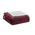 thumbnail image 3 of Décor&More HomeEssentials Extra Heavy and Plush Chevron Braided King Size Microplush Jacquard Blanket with Sherpa Backing (108" x 90") - Plum, 3 of 3