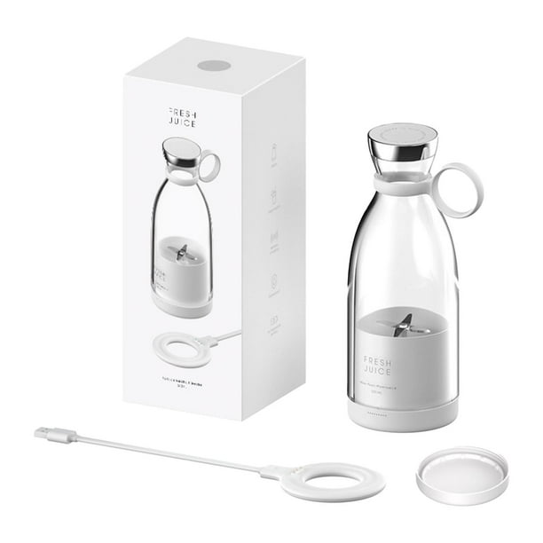 Licuadora portátil con asa, ideal para hacer batidos, ideal para ir al gimnasio o como regalo de cumpleaños. Blanco