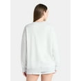 thumbnail image 3 of No Boundaries Fleece Oversized Sweatshirt with Long Sleeves, Women’s Sizes XXS-4X, 3 of 5