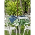 thumbnail image 2 of Outdoor Tablecloth with Umbrella Hole and Zipper, St. Patrick's Round Table Cloth 54 Inch Waterproof Tablecloth, Lucky Shamrock Green Eucalyptus Floral Blue Picnic Table Cover for Patio Camping, 2 of 7
