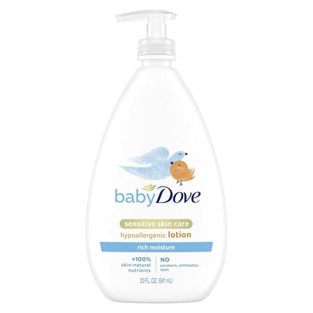 Baby Dove Sensitive Skin Care Body Lotion Rich Moisture, 20 oz