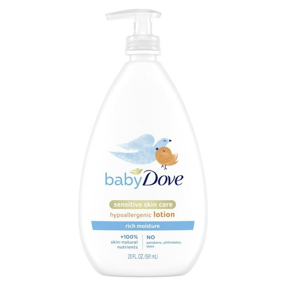 Baby Dove Sensitive Skin Care Body Lotion Rich Moisture, 20 oz
