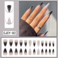 thumbnail image 2 of AMERTEER  Long-Length Aritificial Nails Black Gradient Fake Nails with Colorful Shimmering Powder Classic Cuspidal Head False Nails Manicure Nails Set for Home DIY Jelly Glue, 2 of 6