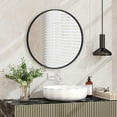 thumbnail image 3 of Kadyn Wall Mirrors, Vanity Mirror, Wall Mounted Vanity Mirrors,24 Inch Black Circle Bathroom Mirror with Explosion-proof Film, 3 of 9