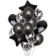 thumbnail image 1 of GOOHOCHY 14 globos de aluminio decorativos para fiestas, adornos para reuniones, color negro (2 de corazón de 45 cm, 2 de pentagrama de 45 cm, 5 de látex perlado de 30 cm y 5 de lentejuelas de 30 cm)., 1 of 7