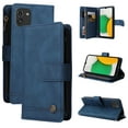 thumbnail image 1 of Case for Samsung Galaxy A03 Cover Zipper Pocket Wallet Case Magnetic Protective - Blue, 1 of 5