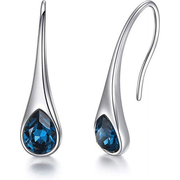 AOBOCO Christmas Gifts for Women, 925 Sterling Silver Crystal Earrings Drop Earrings for Women
