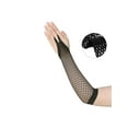 thumbnail image 3 of INSPIRE CHIC Women's Fishnet Glove Elastic Lace Elbow Length Fingerless Gloves with Finger Loop One Size Black, 3 of 7