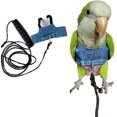 thumbnail image 1 of Bird Flight Harness Vest, Parrot Flight Suit with Leash for Cockatiels Conures Budgies, Bird Flying Clothes with Rope and Handle for Outdoor Activities Training (Blue Vest with Harness, L), 1 of 6