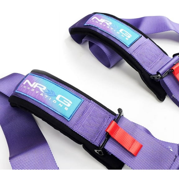 NRG SFI 16.1 5Pt 3 Inch Seat Belt Harness with Pads / Cam Lock - Purple - SBH-B6PCPP
