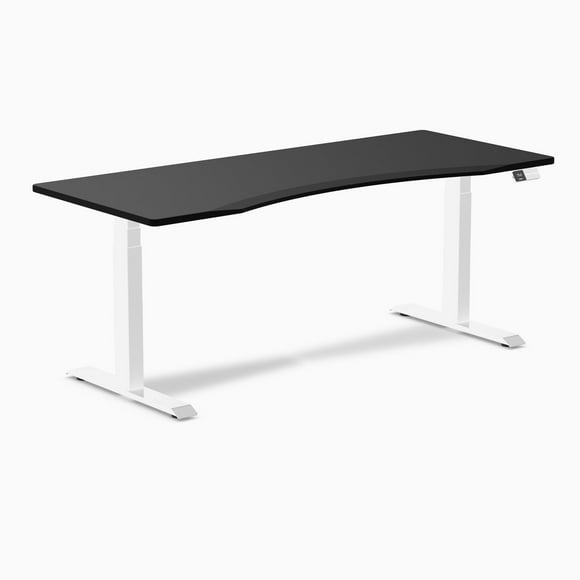 Desky Dual Ergo Edge Sit Stand Desk - Black / 70.9 x 29.5 inches / White