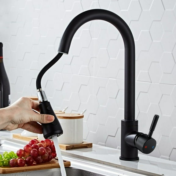 Arevtovis Kitchen Faucet with Pull Down Sprayer, Kitchen Sink Faucet with Hot And Cold Water, Two Water Flow Modes and Pause Button