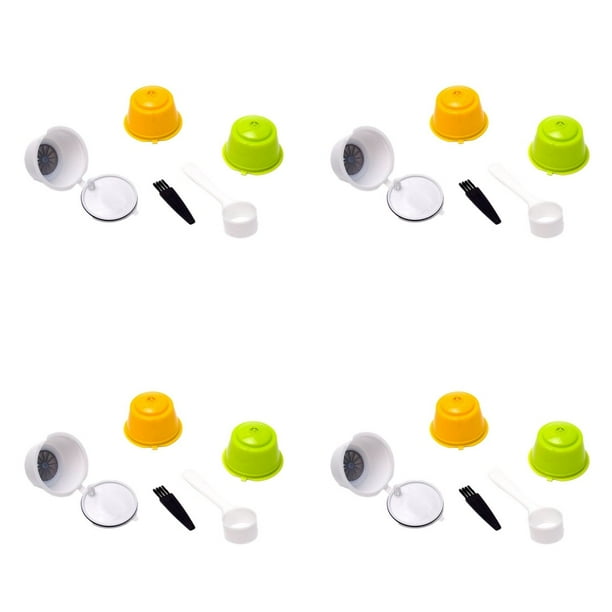 12 Piezas Cápsulas de Café Cápsulas de Café Recargables Cápsulas Filtro de Café Universal Reutilizable con Cepillo con Cuchara para A