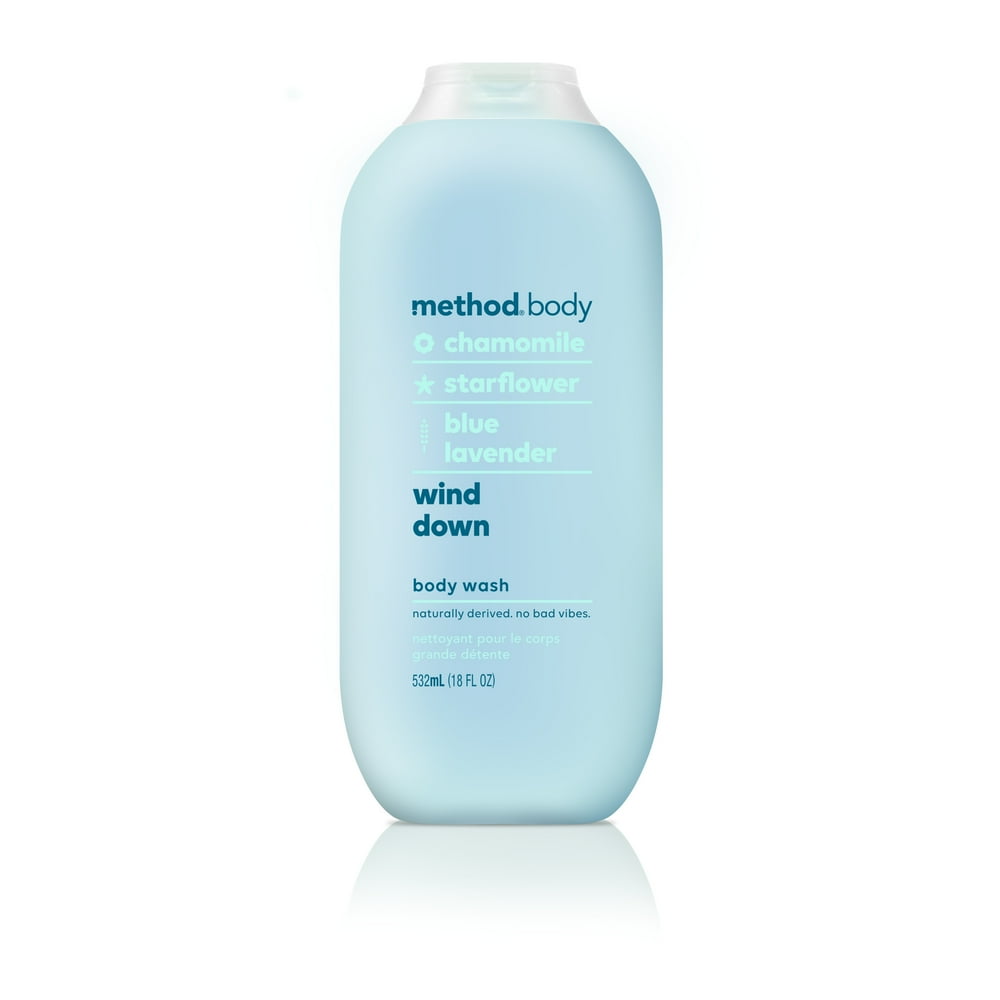 Method Body Wind Down Chamomile, Starflower, Blue Lavender Body Wash, 18 fl oz
