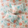 thumbnail image 6 of GDF Studio 7-Piece Cotton Sateen Coastal Comforter Set with Shell Print, King Size, Coral, 6 of 11