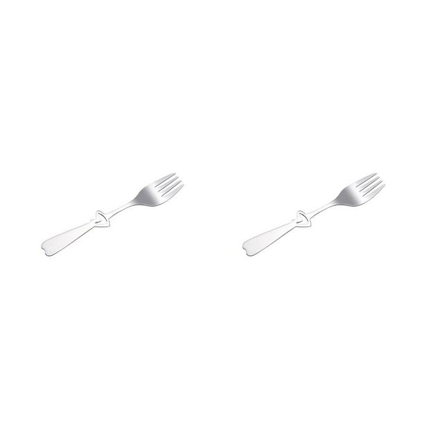 Bewildely Cuchara de azúcar en forma de corazón, vajilla para parejas, tenedor de postre, regalo de boda, herramienta para comer, cuchara agitadora, Tenedor Corazón Pequeño 2piezas Bewildely CBP391432