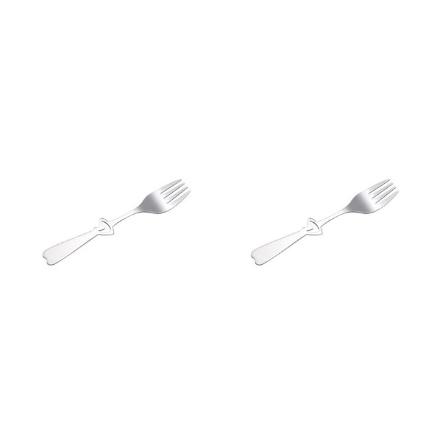 Naiovety Cuchara de azúcar Tenedor de postre Cuchara para revolver Restaurante Tenedor de corazón pequeño Tenedor Corazón Pequeño 2Conjunto