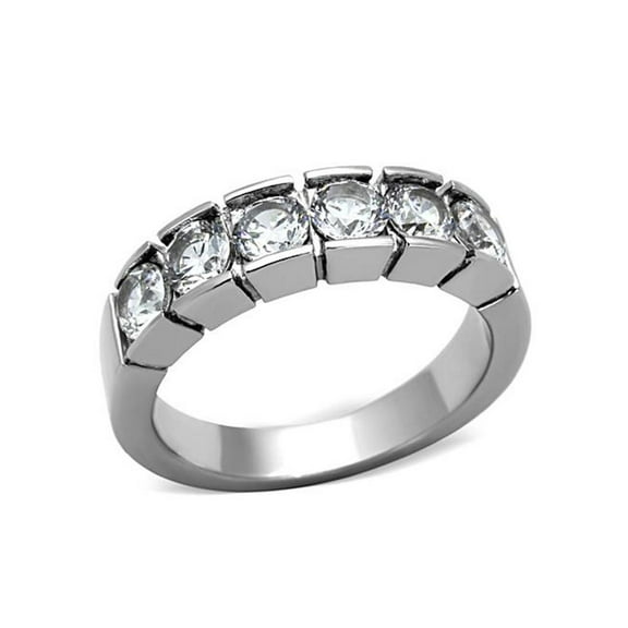 1.50 Ct Round Cut Cz Stainless Steel 316 Wedding Band Ring Women's Size 10