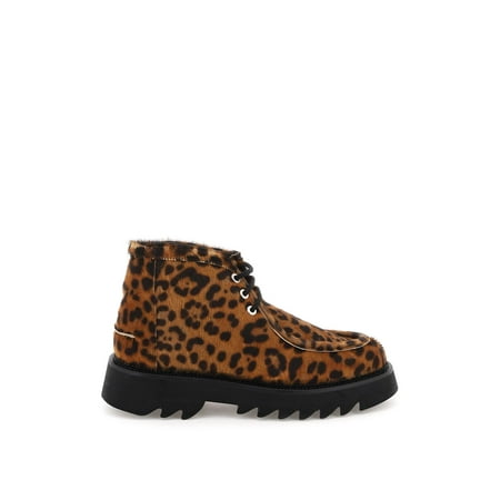 

Ami paris leopard calfhair lace-up ankle boots