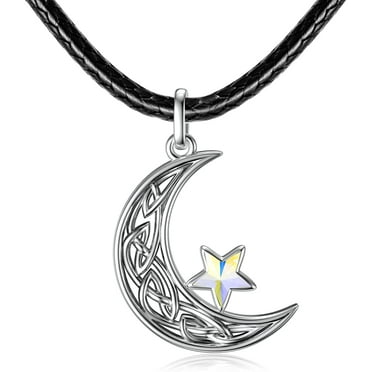 Glow In The Dark Hollow Stone Pendant Crescent Moon Glow Necklace Walmart Com