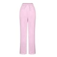 thumbnail image 6 of Mlzmgr Women's Pajama Pants Loose Fitted Satin Comfy Trousers Sleep Homewear Lounge Pants Solid Color, 6 of 8