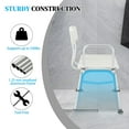 thumbnail image 5 of Ktaxon Bath Chair Plastic Tub Transfer Bench with Adjustable Backrest White, 5 of 14