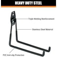 thumbnail image 5 of 7.3'' Heavy Duty Garage Hooks, 4 Pack Wall Mount Garage Storage Hooks for Hanging Bike, Ladder, Tools - 100LB Load Capacity, Triple-Welded, PVC Coated (Black), 5 of 7