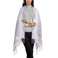 thumbnail image 3 of Junzan Lightweight Women'S Fashion Lavender Glitter Foil Stripes Printed Winter Fall Warm Scarves Scarf Shawl, 3 of 9