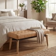 thumbnail image 5 of Guyou Entryway Bench Tufted Upholstered Bench 45.5 End of Bed Bench for Bedroom Wood Storage Bench Modern Floating Design Window Bench Ottoman Long Bench Seat for Living Room Indoor Hallway, 5 of 10