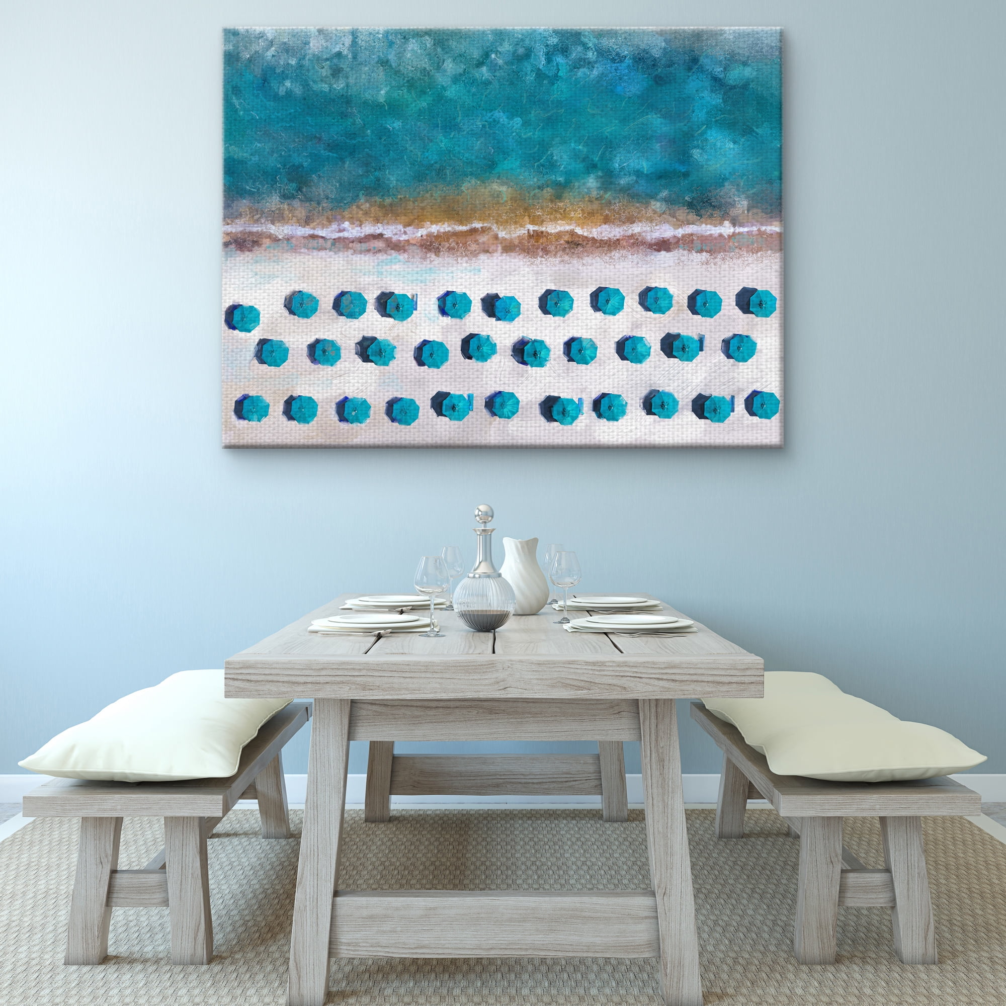 Masterpiece Art Gallery Beach View By Studio Arts Canvas Art Print 30" x 40"