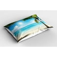 thumbnail image 2 of Ambesonne Tropical Pillow Sham 2 Pack, Coconut Shadows, 30"x20", Aqua Coconut Green, 2 of 3