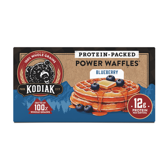Kodiak Protein-Packed Blueberry Power Waffles, 10.72 oz, 8 Count (Frozen)
