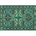 thumbnail image 1 of Ahgly Company Machine Washable Indoor Rectangle Persian Turquoise Blue Traditional Area Rugs, 7' x 9', 1 of 4