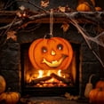 thumbnail image 5 of Wooden Hanging Ornament Halloween Decorations With LED Lights For Indoor Outdoor Party Home Garden Table Mantel Scary House Decor, 5 of 6