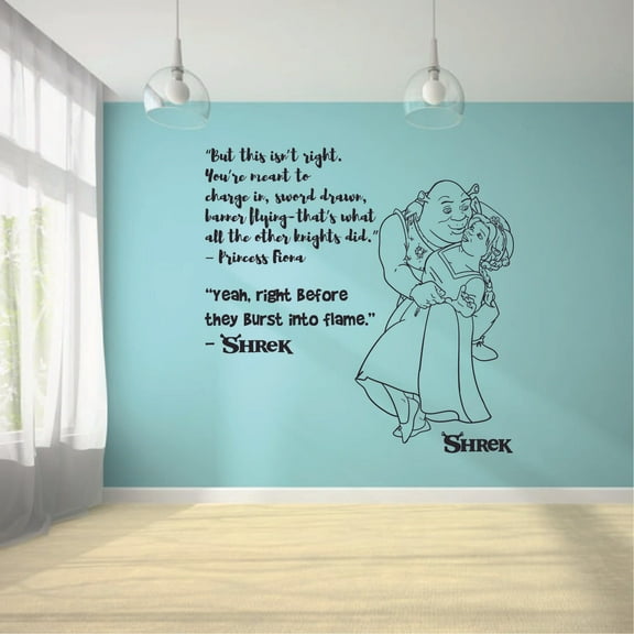 Yeah, Right Before They Burst Into Flames - Shrek Movie Quote Vinyl Wall Art Wall Decal Wall Sticker Decoration Home Room Kids Childrens Room Boys Girls Nursery Kindergarten Size (10x10 inch)