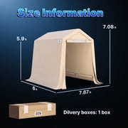 ADVANCE OUTDOOR 6.00 x 8.00 x 7.00 Ft Beige Carport
