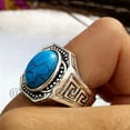 thumbnail image 5 of Handmade Turkish 925 Sterling Silver Ring: Oval Turquoise Gemstone, 5 of 10