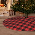 thumbnail image 2 of Cauagu 36" Christmas Tree Skirt Buffalo Plaid Red Black Pattern Christmas Tree Decorations Tree Mat for Xmas Decorations Occasion Holiday Home Decor -36", 2 of 7