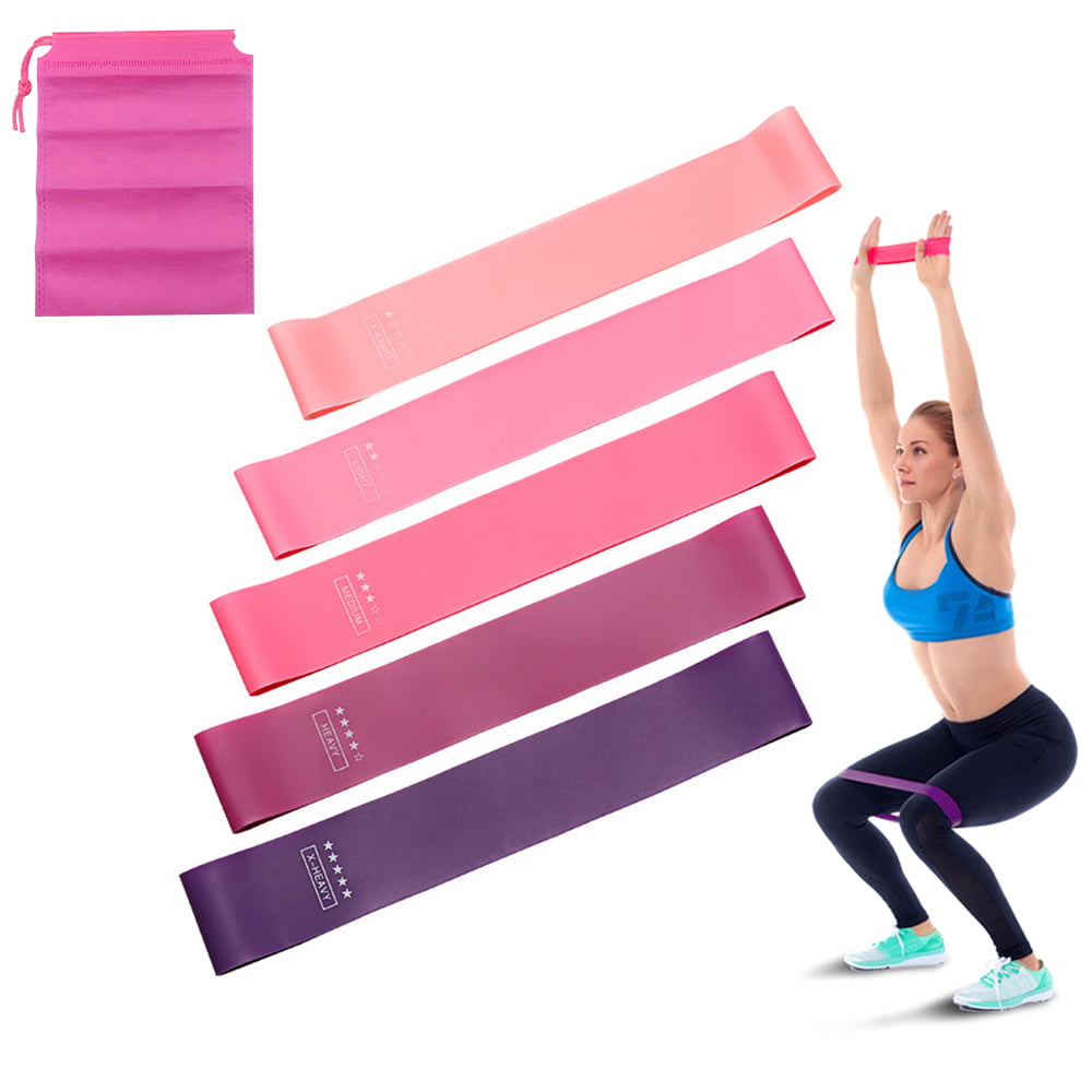 5 Level Fitness Resistance Bands Loop CrossFit Yoga Booty Leg Exercise Band Set 