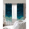 thumbnail image 3 of Abstract Blackout Curtains for Bedroom Living Room, Water Duck Green Gradient Ocean Waves 54 In Long Thermal Insulated Room Darkening Drapes Grommet Window Treatments, 52 x 54 In, 3 of 9