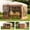 Dark Brown, variant on Pop Up Gazebo Screen Tent, 12' x 12' Hexagonal Outdoor Canopy Shelter with Mesh Walls and Detachable Side Panels, Instant Portable Screen House for Backyard, Camping, and Patio