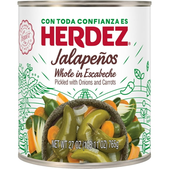 HERDEZ Jalapenos, Shelf-Stable, 27 oz Aluminum Can