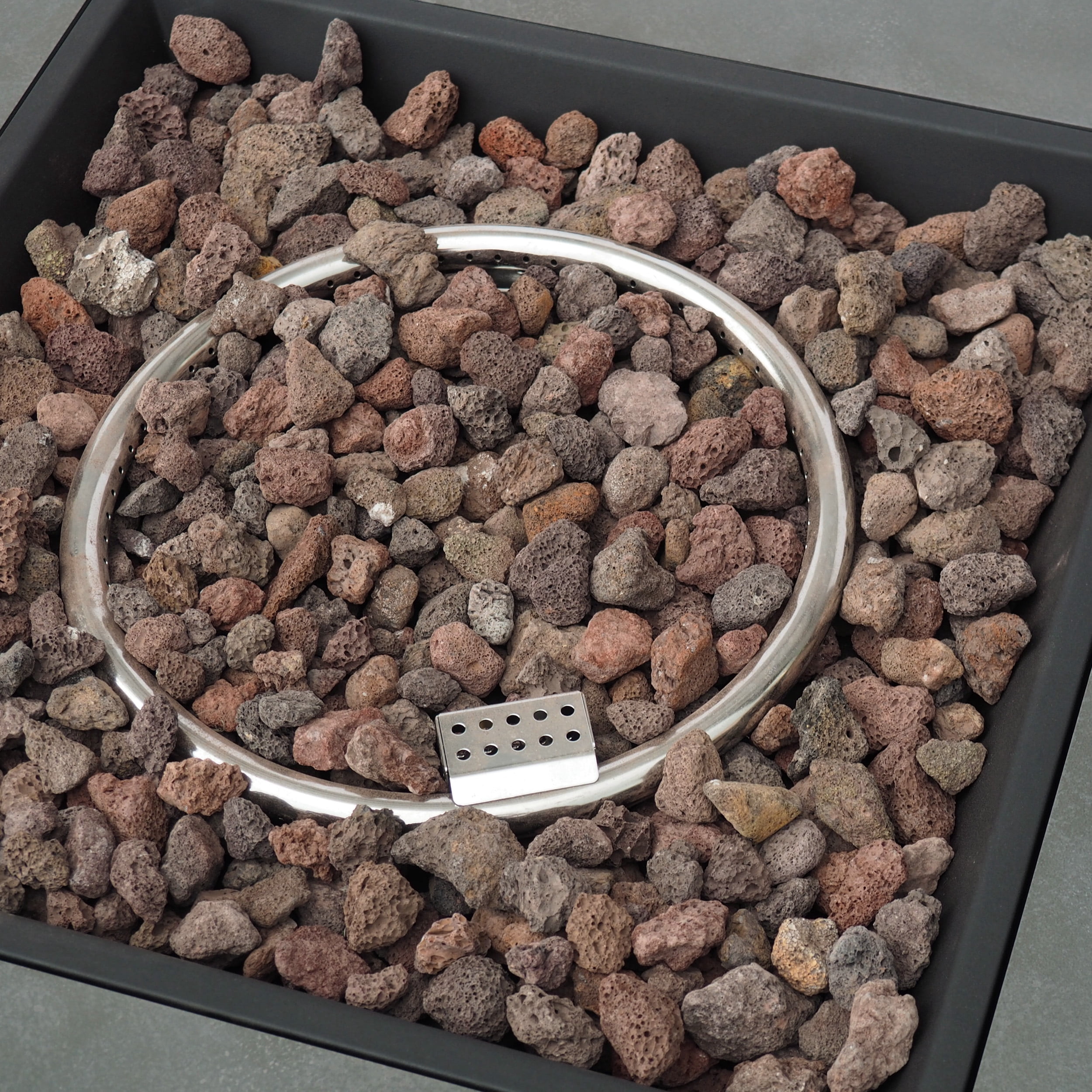 Jasmine Outdoor 50,000 BTU Square Fire Pit (No Tank Holder), Concrete Finish