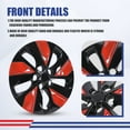 thumbnail image 6 of 16" Set of 4 Hubcaps Full Rim Wheel Covers Hubcaps for 2019-2025 Nissan Altima (16-inch,Black Lacquer & Red Lacquer), 6 of 13