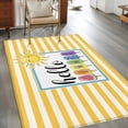 thumbnail image 2 of Yellow Striped Area Rugs 4'x6', Washable Small Throw Rugs for Office Bathroom, Farmhouse Stripes Modern Abstract Art Indoor Outdoor Rug Non-Slip Low Pile Carpet Runner Reversible Floor Mats, 2 of 8